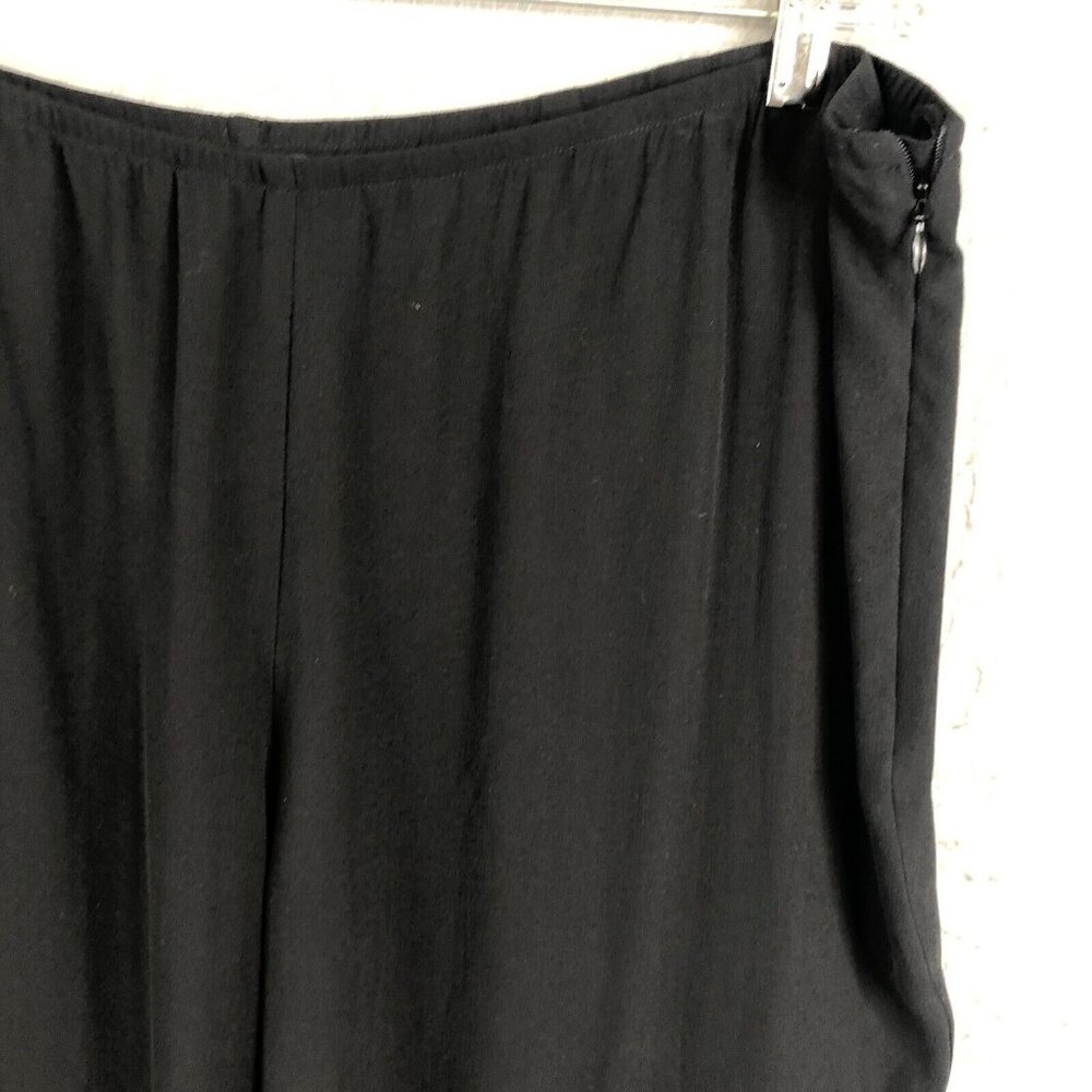 Eileen Fisher Silk Pants Womens Extra Large Black Georgette Crepe Career NEW - Picture 9 of 16